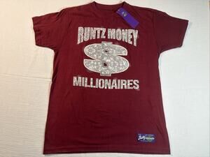 NWT Runtz T-Shirt Men’s L Runtz Money Millionaires Burgundy Cotton Streetwear
